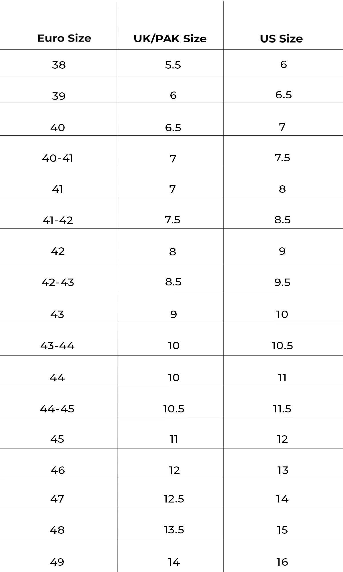OrbitX Clogs (Blue) size chart