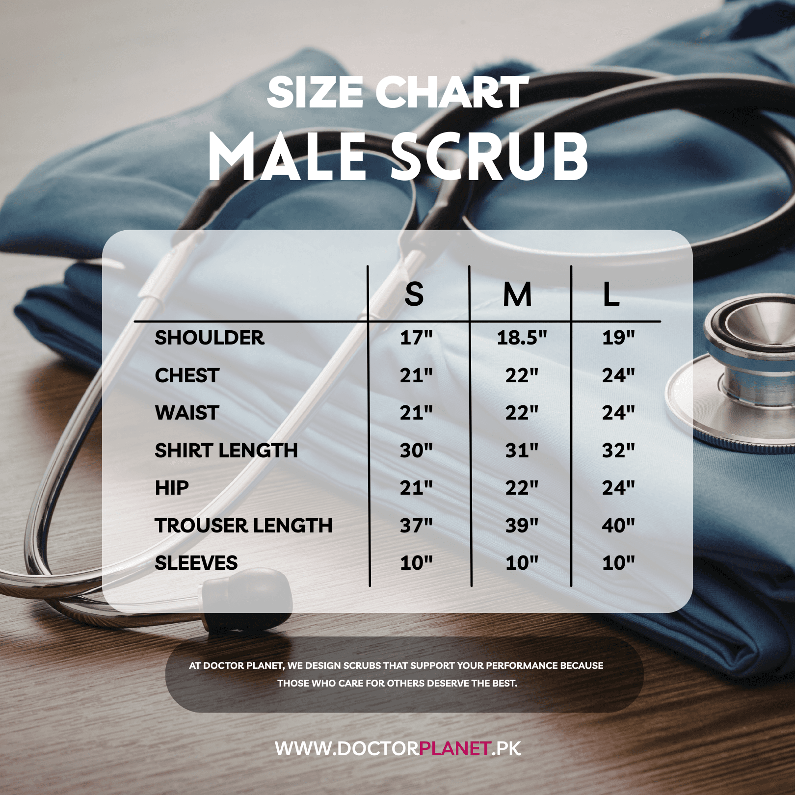 OrbitLite - Cotton Fabric Grey Male size chart